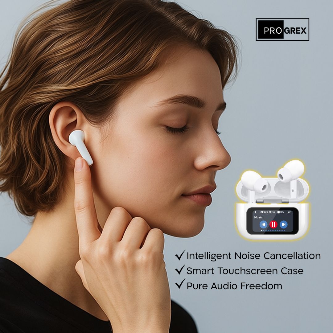 Smart Earbuds Pro with Touchscreen & Advanced Noise Cancellation